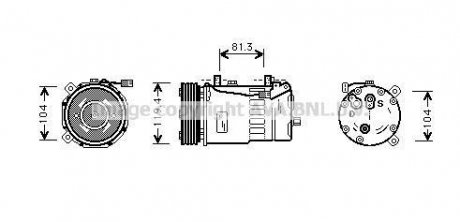 Купити Компресор Volkswagen Sharan, Ford Galaxy AVA COOLING fdak321 (фото1) підбір по VIN коду, ціна 8080 грн.