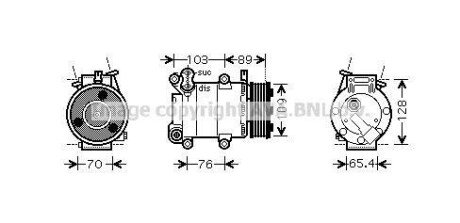 AVA FORD Компресор кондиціонера FOCUS II 2.0 05-, VOLVO AVA COOLING fdak392