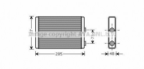 Радіатор обігрівача салону AVA Fiat Scudo, Citroen C8, Peugeot 807, Expert, Citroen Jumpy AVA COOLING ft6325