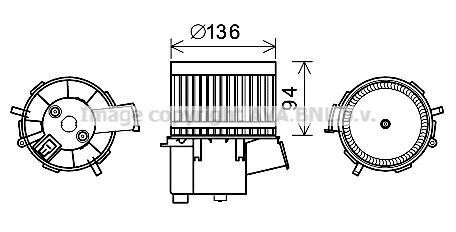 Вентилятор отопителя салона Fiat 500 (08-)/Ford KA (08-16) AVA AVA COOLING ft8448