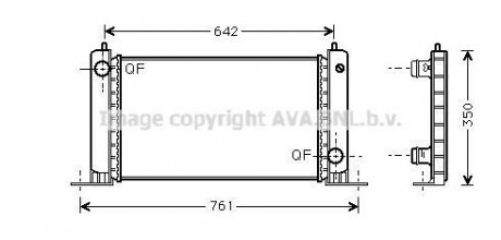 AVA FIAT Радиатор системы охлаждения STILO 1.4 16V 2004-01-01 - 2006-11-01 AVA COOLING fta2243