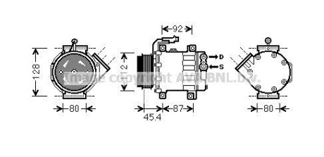 AVA CITROEN Компресор кондиціонера JUMPER II 3.0 06-, FIAT, PEUGEOT Fiat Ducato, Peugeot Boxer, Citroen Jumper AVA COOLING ftak366