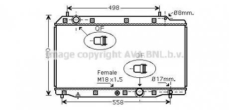 AVA HONDA Радіатор охолодження двиг. CR-V II 2.2 CTDi 05-, FR-V 2.2 i CTDi 05- Honda FR-V, CR-V AVA COOLING hd2215