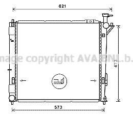 Радиатор охлаждения двигателя Hyundai Santa fe 2,2d 06>, 2,0d 2,2d 13> AVA COOLING hy2346