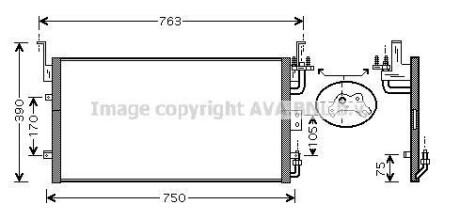 AVA HYUNDAI Радиатор кондиционера Sonata IV 2.0/2.7, Kia Magentis 01- AVA COOLING hy5083