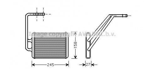 Радиатор отопителя Hyundai Elantra(00-), Coupe (01-) AVA AVA COOLING hy6121