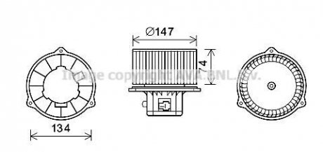 Вентилятор опалювача салону Hyundai Santa Fe 2.0i 2.4i 2.7i (00-) AVA AVA COOLING hy8354