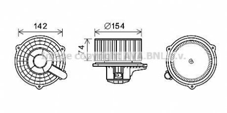 Купити Вентилятор опалювача салону Hyundai Grand Starex, H-1 (07-) AVA Hyundai H-1 AVA COOLING hy8425 (фото1) підбір по VIN коду, ціна 5332 грн.