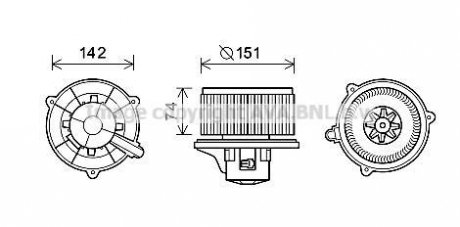 Вентилятор обігрівача салону Kia Rio (00-05) 1.3i 1.5i AVA AVA COOLING ka8224