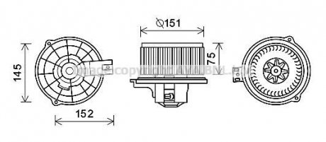 Вентилятор обігрівача салону Kia Rio (05-10) AVA AVA COOLING ka8234