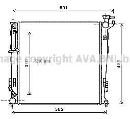 Радиатор охлаждения двигателя Kia Sportage (10-15) 2,0d 6AT AVA AVA COOLING kaa2214