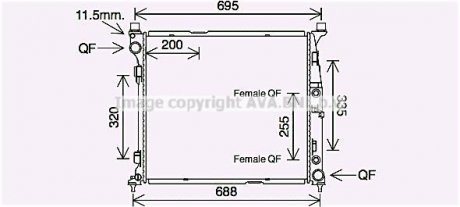 Радиатор, Система охлаждения двигателя Mercedes M-Class, GL-Class, GLE-Class, GLS-Class AVA COOLING ms2694