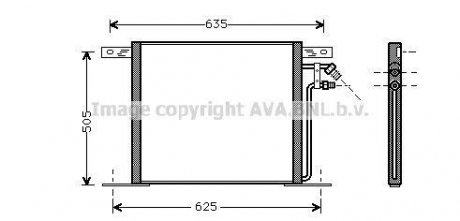 Купить Радиатор кодиционера Mercedes Vito, V-Class AVA COOLING ms5220 (фото1) подбор по VIN коду, цена 3320 грн.