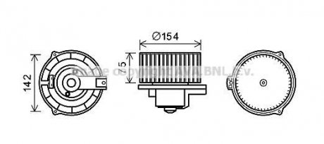 Вентилятор обігрівача салону Mercedes-Benz ML (W163) (97-06) AVA Mercedes M-Class AVA COOLING ms8620