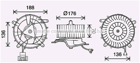 Вентилятор отопителя салона Mercedes-Benz S-class (W220) (98-05) AVA AVA COOLING ms8689