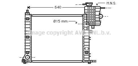 Радіатор охолодження двигуна MB Vito V638 2,3d 2,2d MT AVA Mercedes Vito, V-Class AVA COOLING msa2264