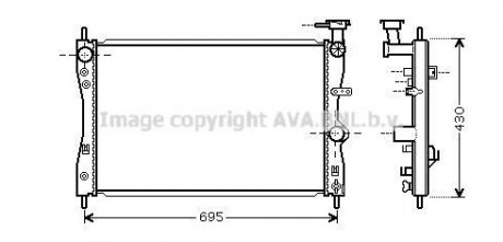 Радиатор, Система охлаждения двигателя Mitsubishi Colt AVA COOLING mta2172