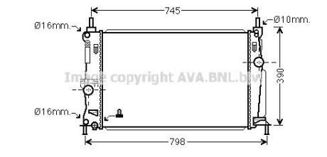 AVA MAZDA Радіатор системи охолодження двигуна 3 1.6 08- AVA COOLING mz2254