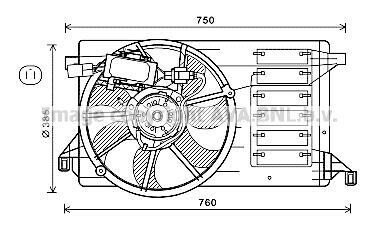 AVA MAZDA Вентилятор радіатора 3 2.0 MZR 08-14 Mazda 3 AVA COOLING mz7554