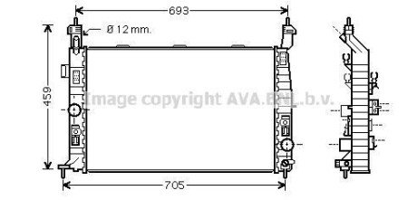 AVA OPEL Радіатор системи охолодження двигуна Meriva A 1.7DTi 03- Opel Meriva AVA COOLING ol2348