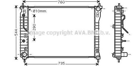 AVA CHEVROLET Радіатор системи охолодження двигуна CAPTIVA 06-, OPEL, VAUXHALL Chevrolet Captiva AVA COOLING ol2434