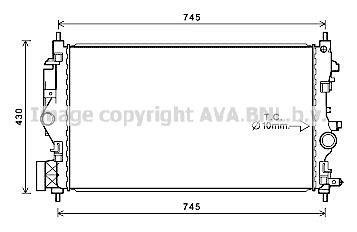 Купити Радіатор, Система охолодження двигуна Opel Zafira, Astra AVA COOLING ol2683 (фото1) підбір по VIN коду, ціна 6038 грн.