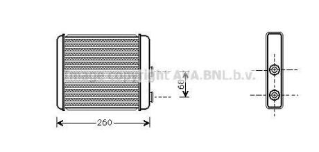 Теплообмінник, система опалення салону AVA COOLING ol6260