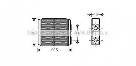 AVA OPEL Радіатор опалення FRONTERA A 2.0 93-, 2.2 95-, 2.3 92-, 2.4 92-, 2.5 96- AVA COOLING ol6403