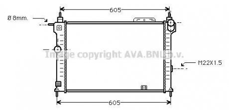 AVA OPEL Радіатор охолодження Astra F 1.4/2.0 91- Opel Astra AVA COOLING ola2028