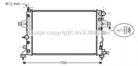 Радіатор охолодження двигуна Opel Astra H (04-) 1,2i 1,4i 1,8i MT AVA AVA COOLING ola2362