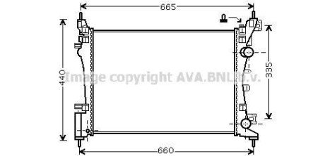 AVA AT Радіатор охолодження двиг. Grande Punto 1.3d 08-, Opel Corsa D 1.0/1.4 06- Opel Corsa, Fiat Grande Punto, Punto AVA COOLING ola2408