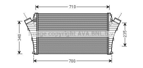 AVA FIAT Інтеркулер CROMA 05-, CADILLAC, OPEL AVA COOLING ola4492