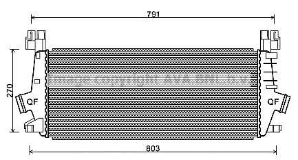 Охладитель наддувочного воздуха Opel Astra, Zafira AVA COOLING ola4549