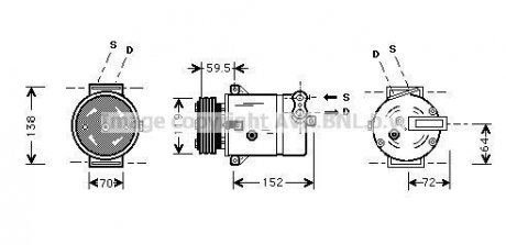 Компресор Opel Vectra, Astra, Omega, Frontera AVA COOLING olak279