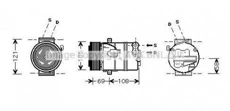 Компресор Opel Astra, Zafira AVA COOLING olak438