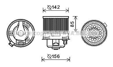 Вентилятор отопителя салона Citroen C4 (10-)/Peugeot 308 (08-14) AVA AVA COOLING pe8371