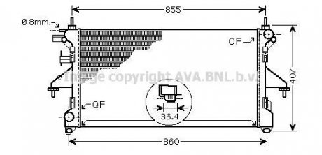 Купити AVA CITROEN Радіатор охолодження Jumper, Peugeot Boxer 2.2HDi -AC 06- Fiat Ducato AVA COOLING pea2304 (фото1) підбір по VIN коду, ціна 3628 грн.