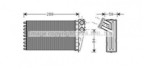 AVA PEUGEOT Радіатор опалення 307 AVA COOLING pea6227