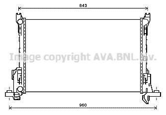 AVA FIAT Радіатор охолодження двиг. TALENTO 1.6 D 16-, OPEL, RENAULT AVA COOLING rt2623