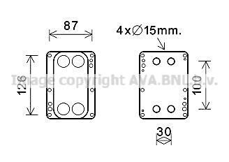 Охладитель масла Nissan X-Trail, Renault Megane, Latitude, Laguna, Espace, Scenic, Trafic, Nissan Qashqai, Opel Vivaro, Nissan Primastar, Renault Grand Scenic AVA COOLING rt3631