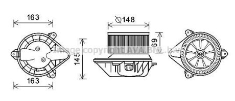 Вентилятор обігрівача салону Renault Megane (95-02) Scenic (95-02) AC+ AVA Renault Megane AVA COOLING rt8587