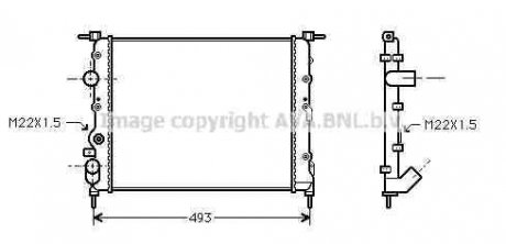 Радиатор охлаждения двигателя Renault Logan 1,4-1,6i 8V MT AC- AVA AVA COOLING rta2197