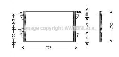 AVA RENAULT Радиатор кондиционера Laguna I/II 99-,Vel Satis 02- Renault Laguna AVA COOLING rta5280