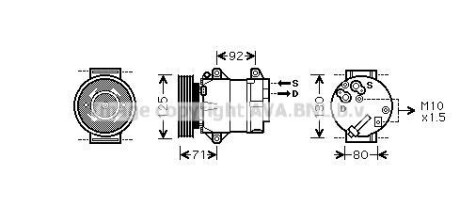 Компрессор Renault Megane, Scenic, Nissan Almera, Renault Grand Scenic, Nissan Qashqai AVA COOLING rtak441