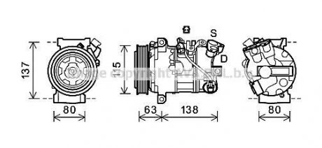 Компрессор Renault Megane, Scenic, Grand Scenic AVA COOLING rtak491