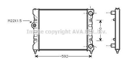 AVA VW Радіатор сист. охолодження Caddy II, Polo, Seat 1.6/1.8 AVA COOLING sta2024