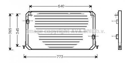 AVA TOYOTA Конденсатор кондиціонера CAMRY 2.2 91-, 3.0 91-, LEXUS AVA COOLING to5224