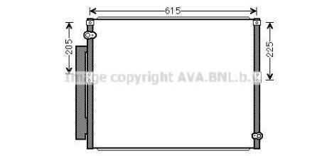 AVA TOYOTA Радіатор кондиціонера (конденсатор) з осушувачем LAND CRUISER PRADO 3.0 D-4D 02- Toyota Land Cruiser AVA COOLING to5569d