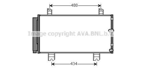 AVA LEXUS Радіатор кондиціонера (конденсатор) з осушувачем IS 250 06- Lexus IS AVA COOLING to5572d