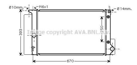 AVA TOYOTA Радіатор охолодження (з оливним радіатором) AURIS 1.4i-1.6i 07- AVA COOLING toa2474